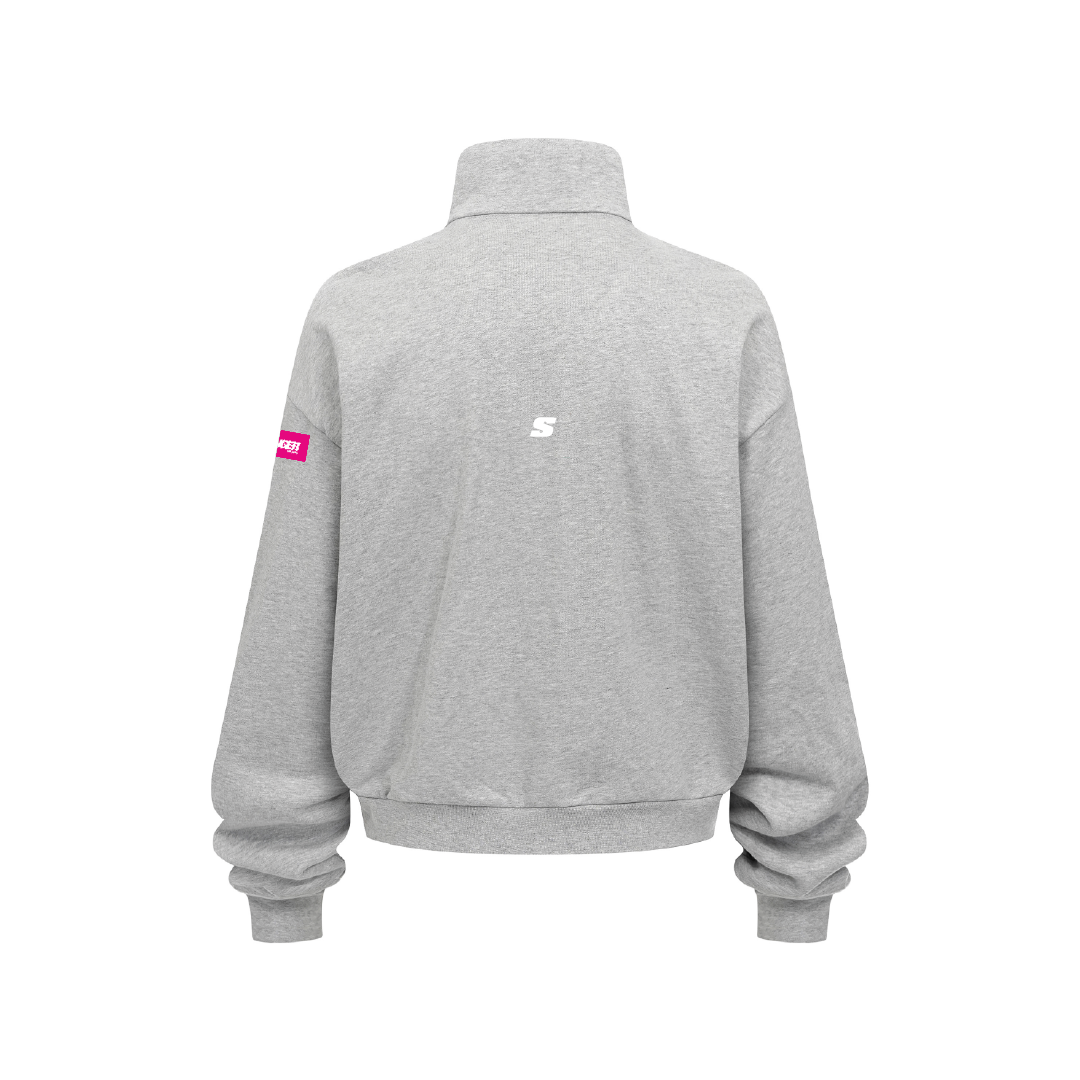 LIGHT GREY ZIP HOODIE