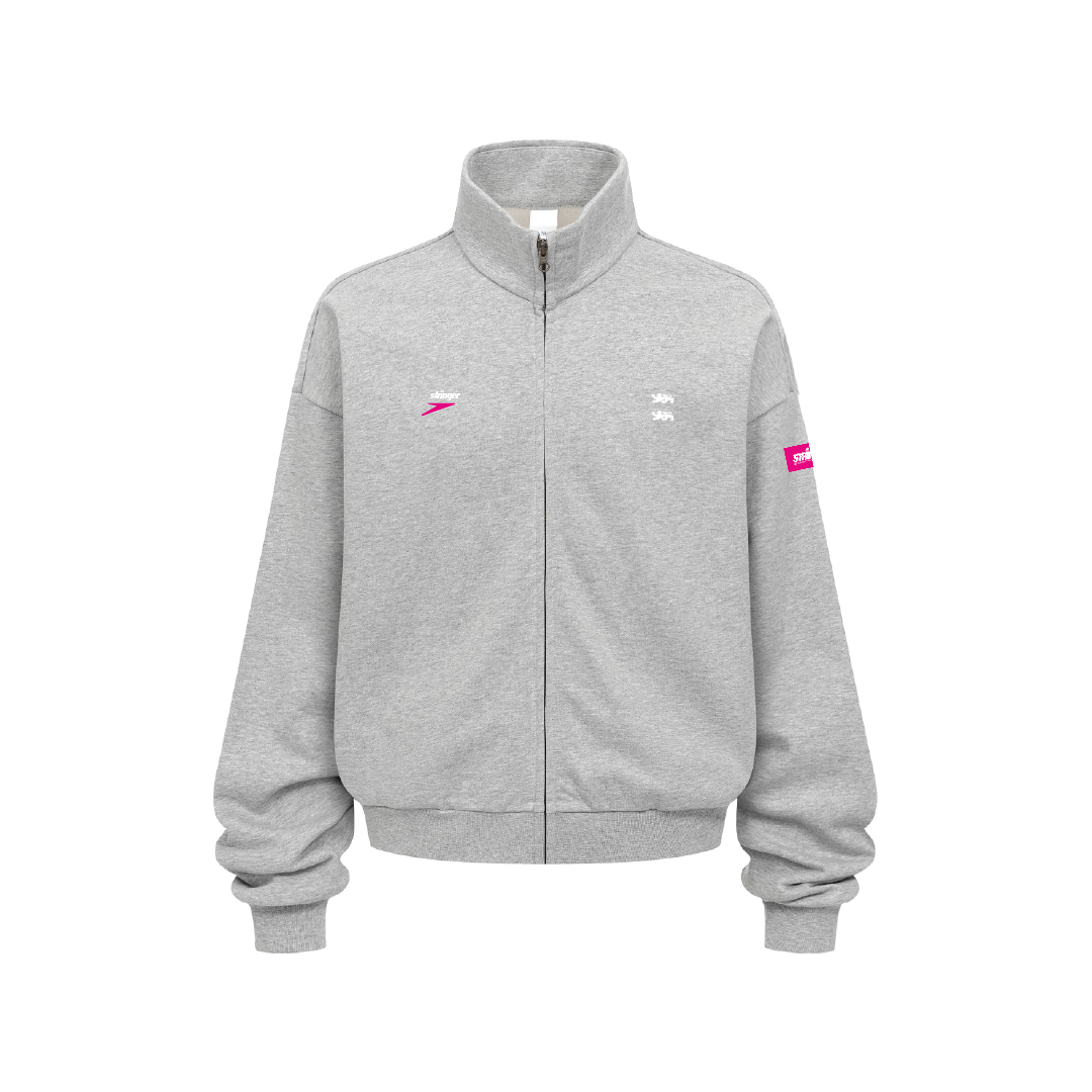 LIGHT GREY ZIP HOODIE