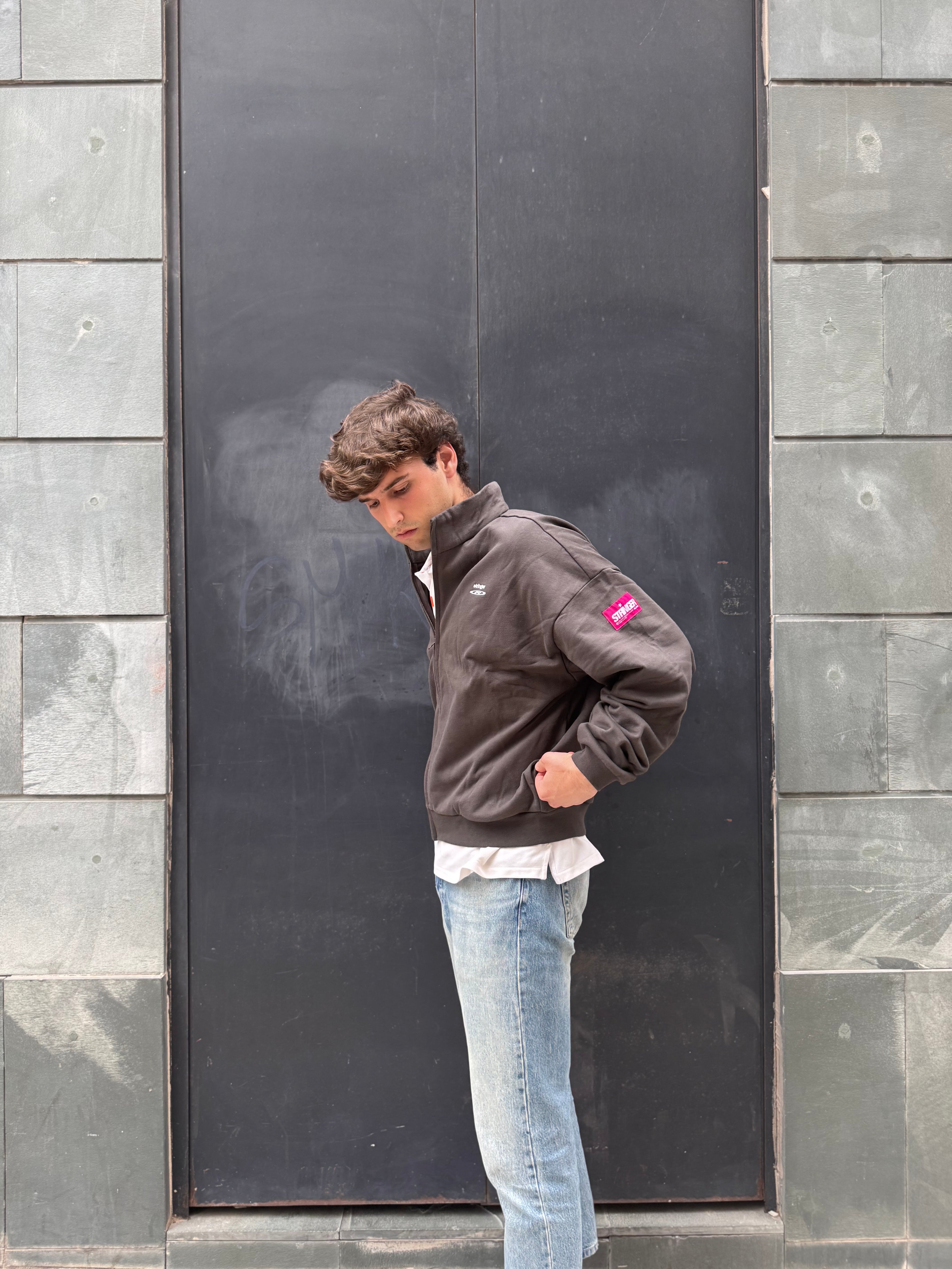 DARK GREY ZIP HOODIE