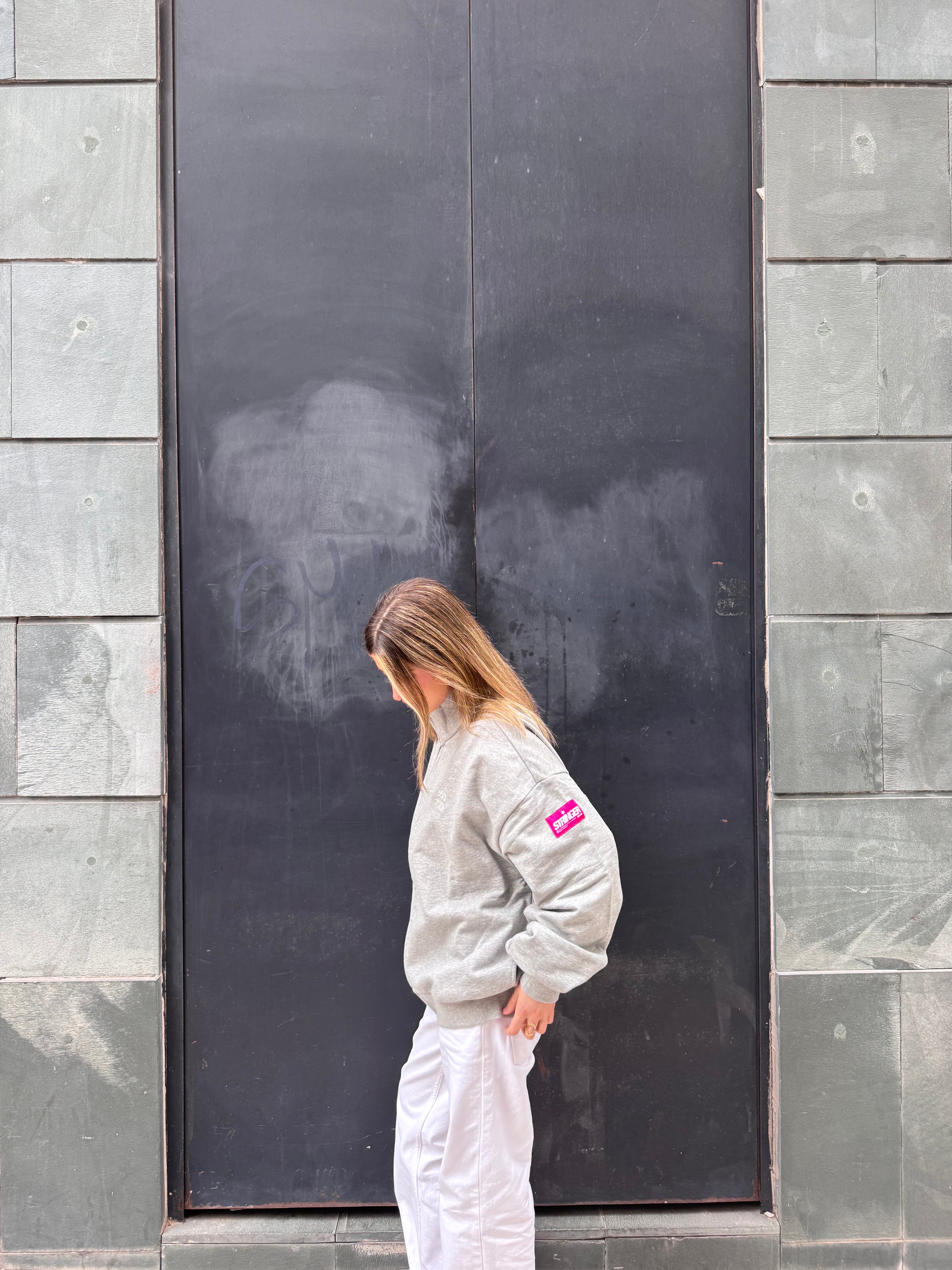 LIGHT GREY ZIP HOODIE