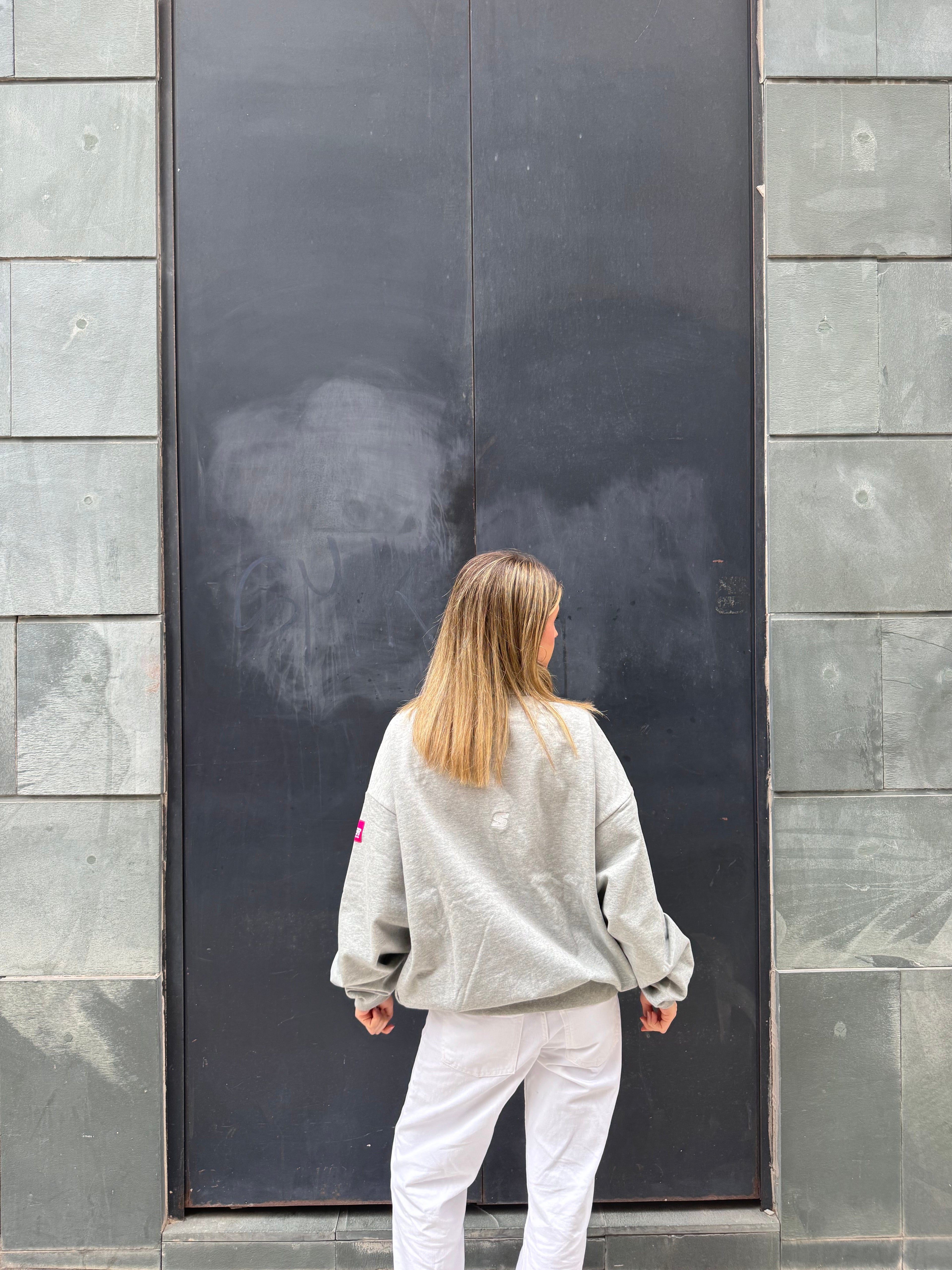 LIGHT GREY ZIP HOODIE