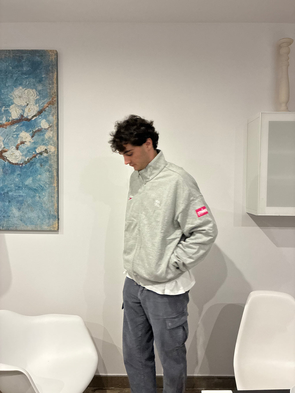 LIGHT GREY ZIP HOODIE