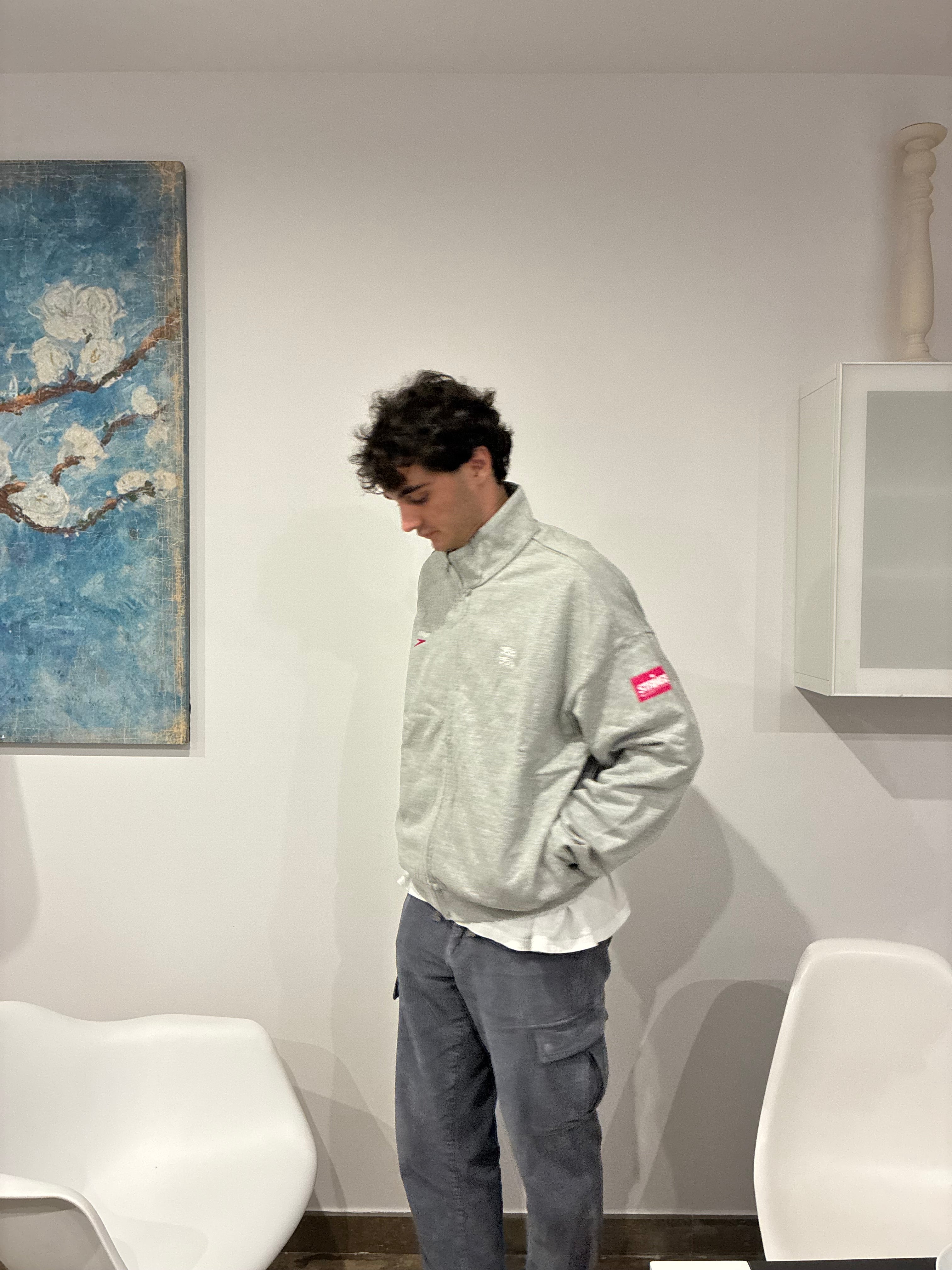 LIGHT GREY ZIP HOODIE