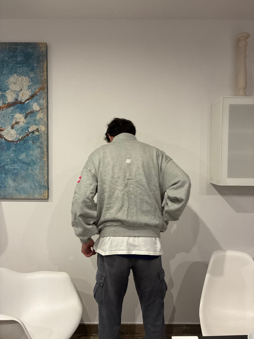 LIGHT GREY ZIP HOODIE