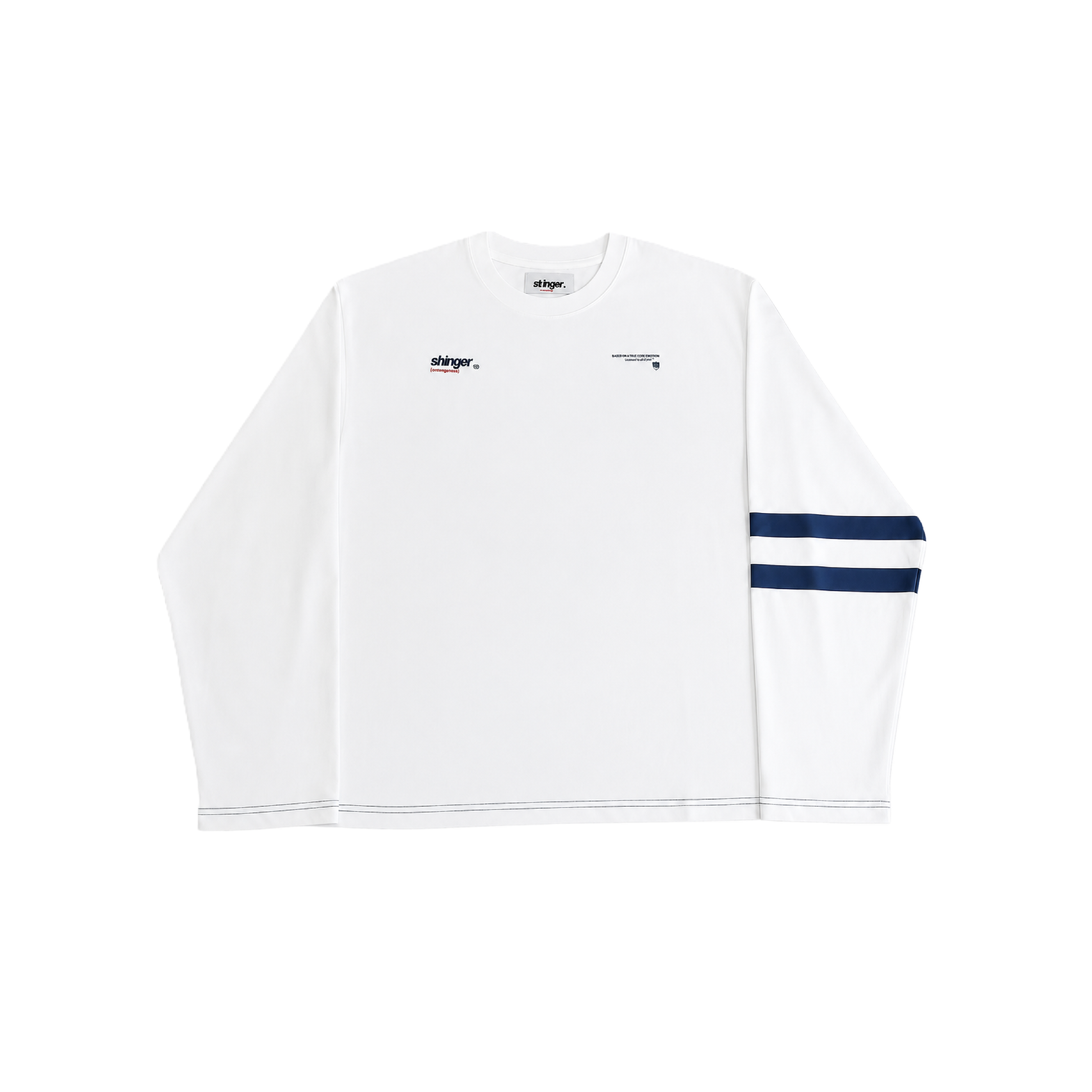 WHITE NAVY LONG-SLEEVE